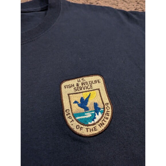 US Fish & Wildlife Service Department of the Interior Embroidered T-Shirt Men's - Picture 3 of 6